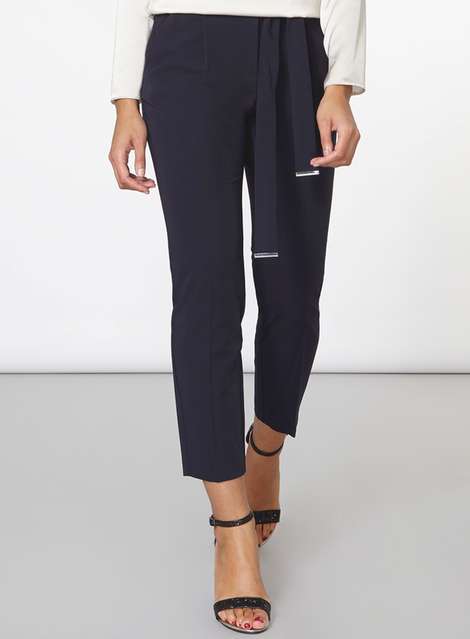 Navy Tie Tapered Trousers